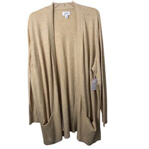 Croft & Barrow NWT Women's The Classic Cardigan w/Pockets in Oatmeal Size 2X
